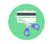 Pair of scissors cutting a credit card | Pay off debt | Goodbudget